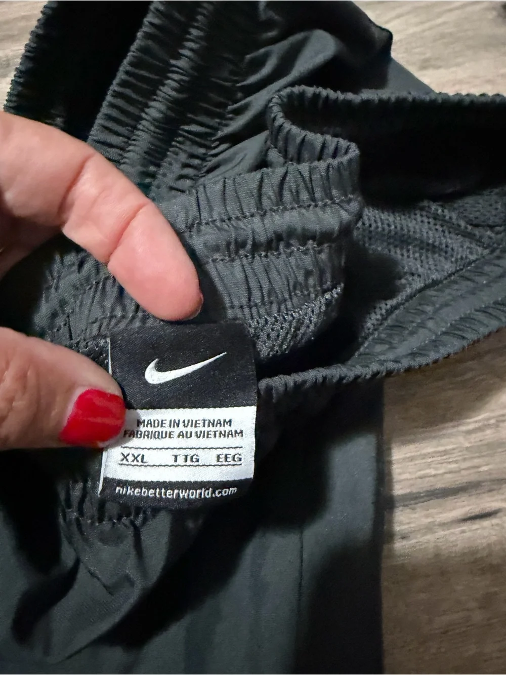 Nike Black Men's wind pants with White Swoosh and zip bottom - xxl